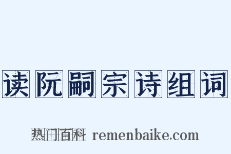 读阮嗣宗诗组词是什么意思的图片